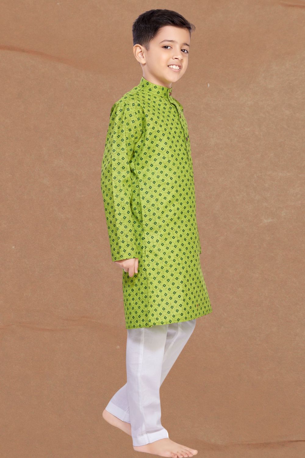 Tropical Green Printed Kurta Pajama Suit