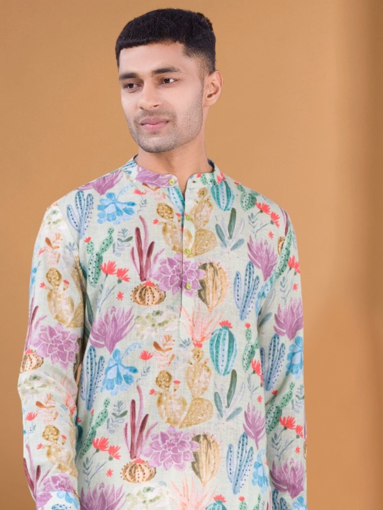 Tropical Green Tropical Paradise Cotton Kurta