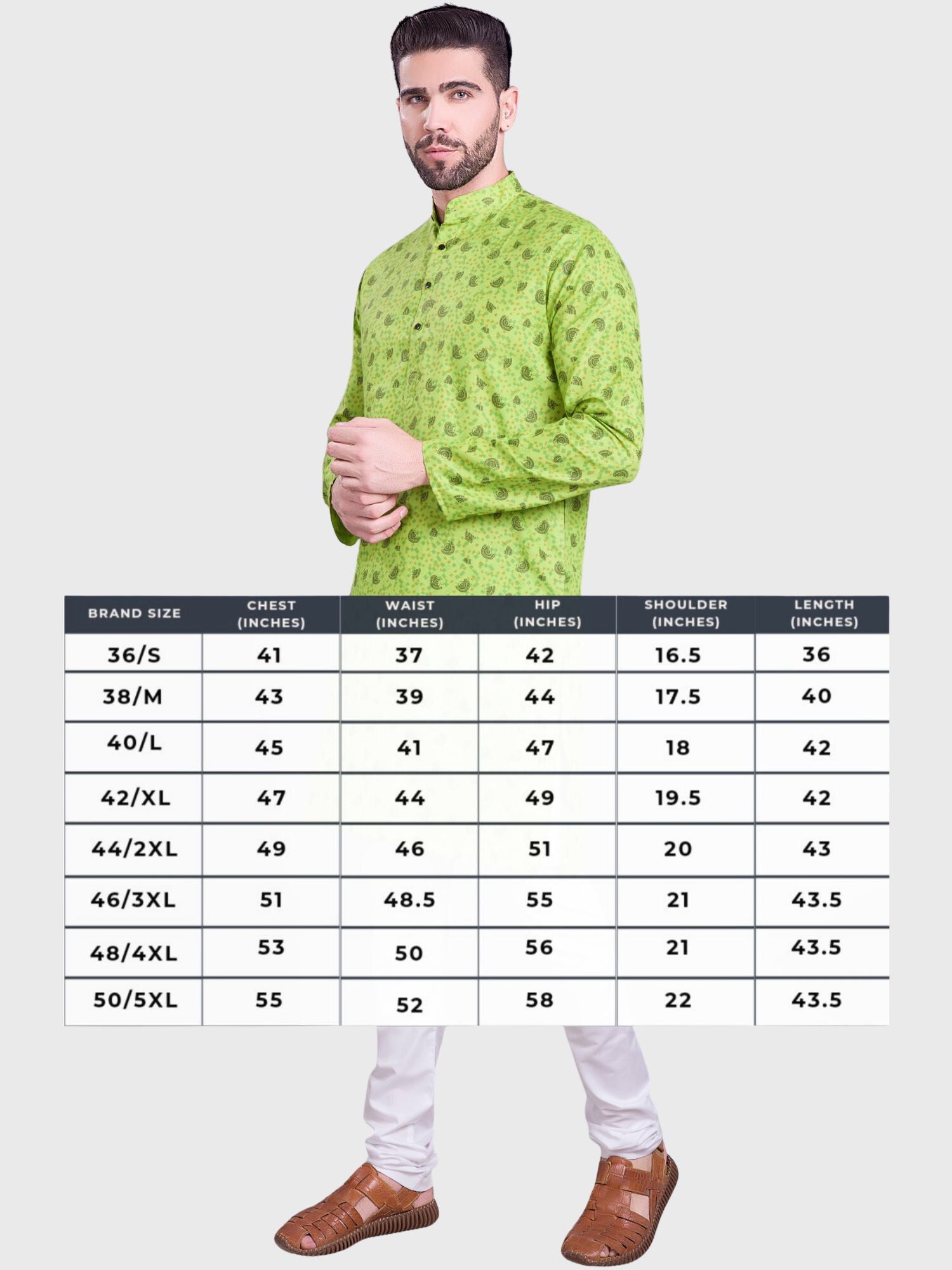 Tropical Green Hloom Printed Cotton Kurta