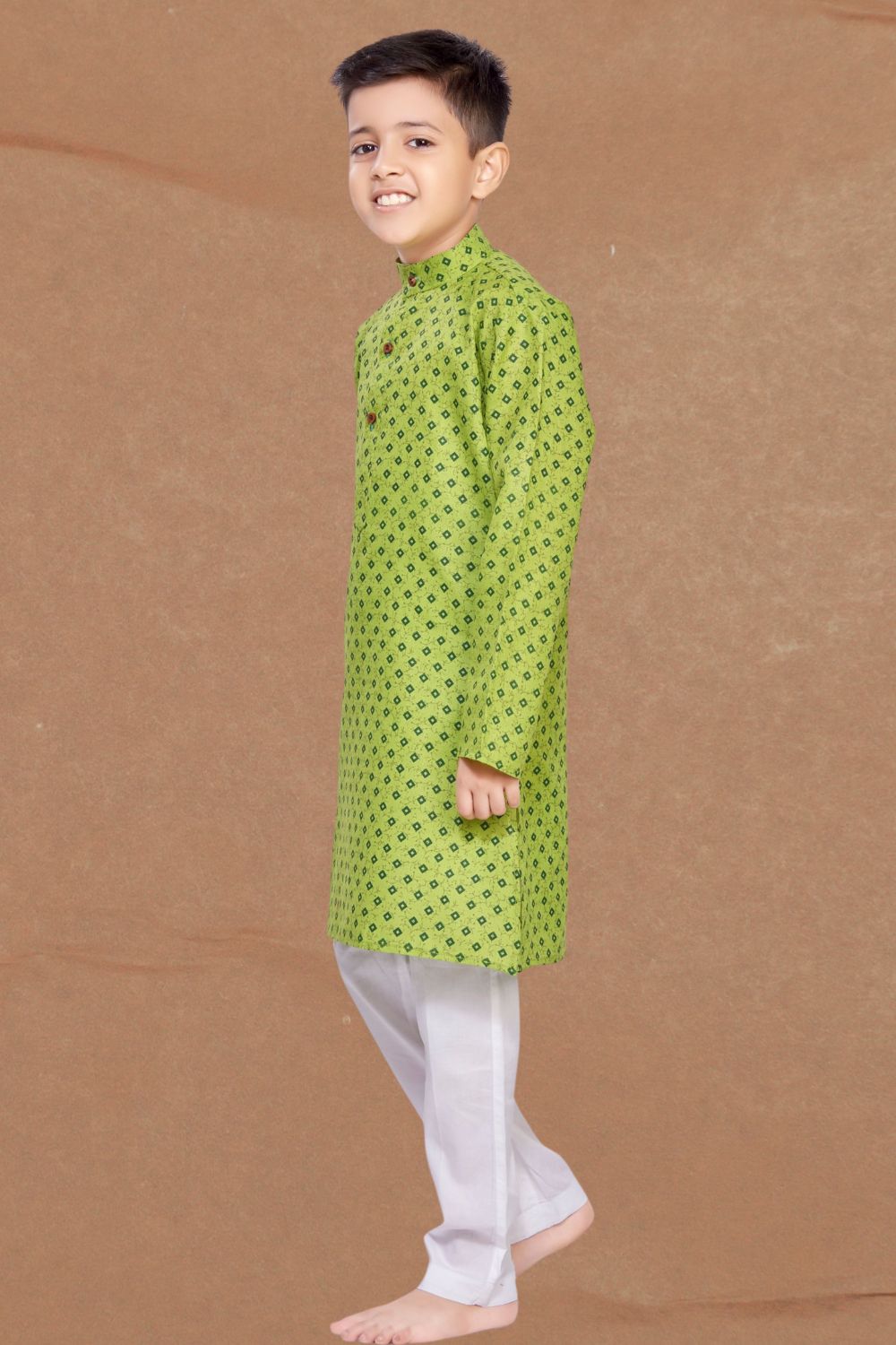Tropical Green Printed Kurta Pajama Suit