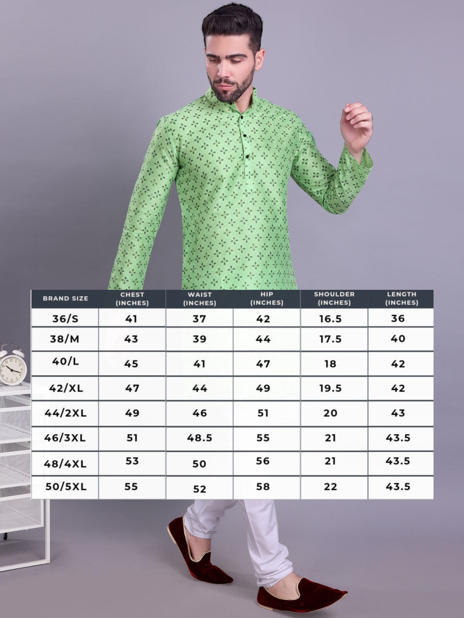 Tropical Green Hloom Printed Silk Kurta Pajama Set