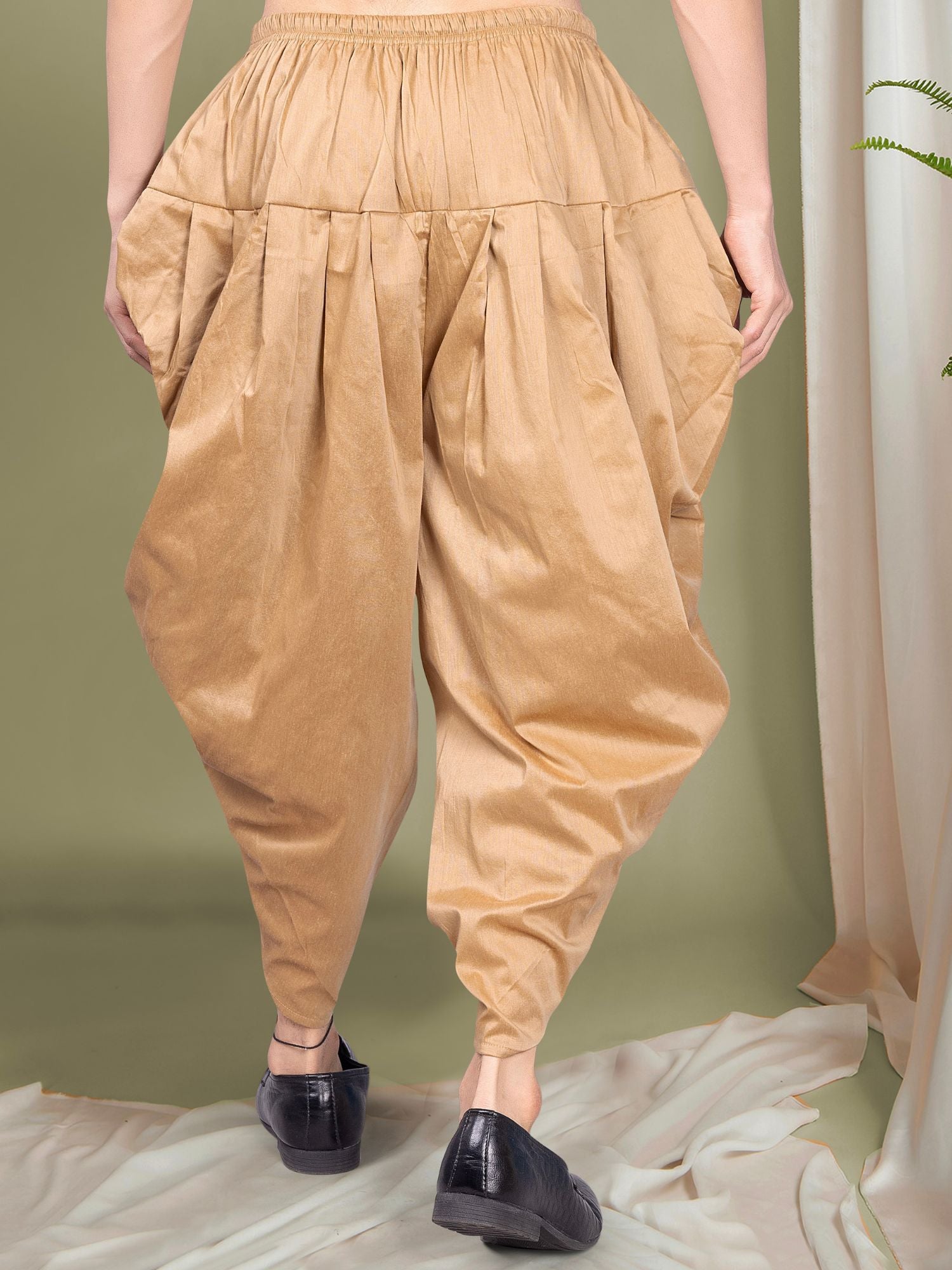 Shine Gold Ready To Wear Cotton-Silk Peshawari Dhoti