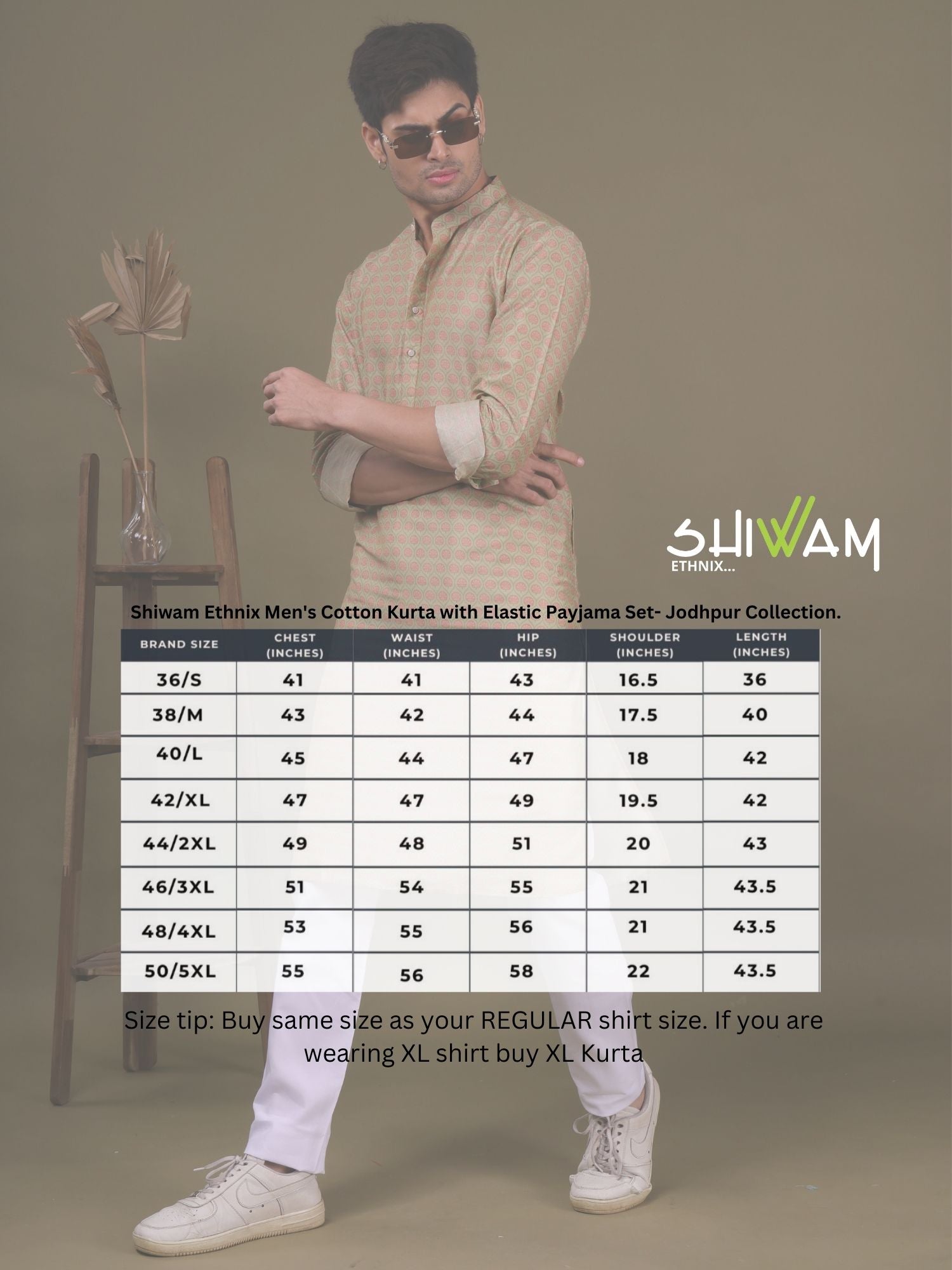 Tropical Green Pastel Cotton Silk Kurta Pajama Set