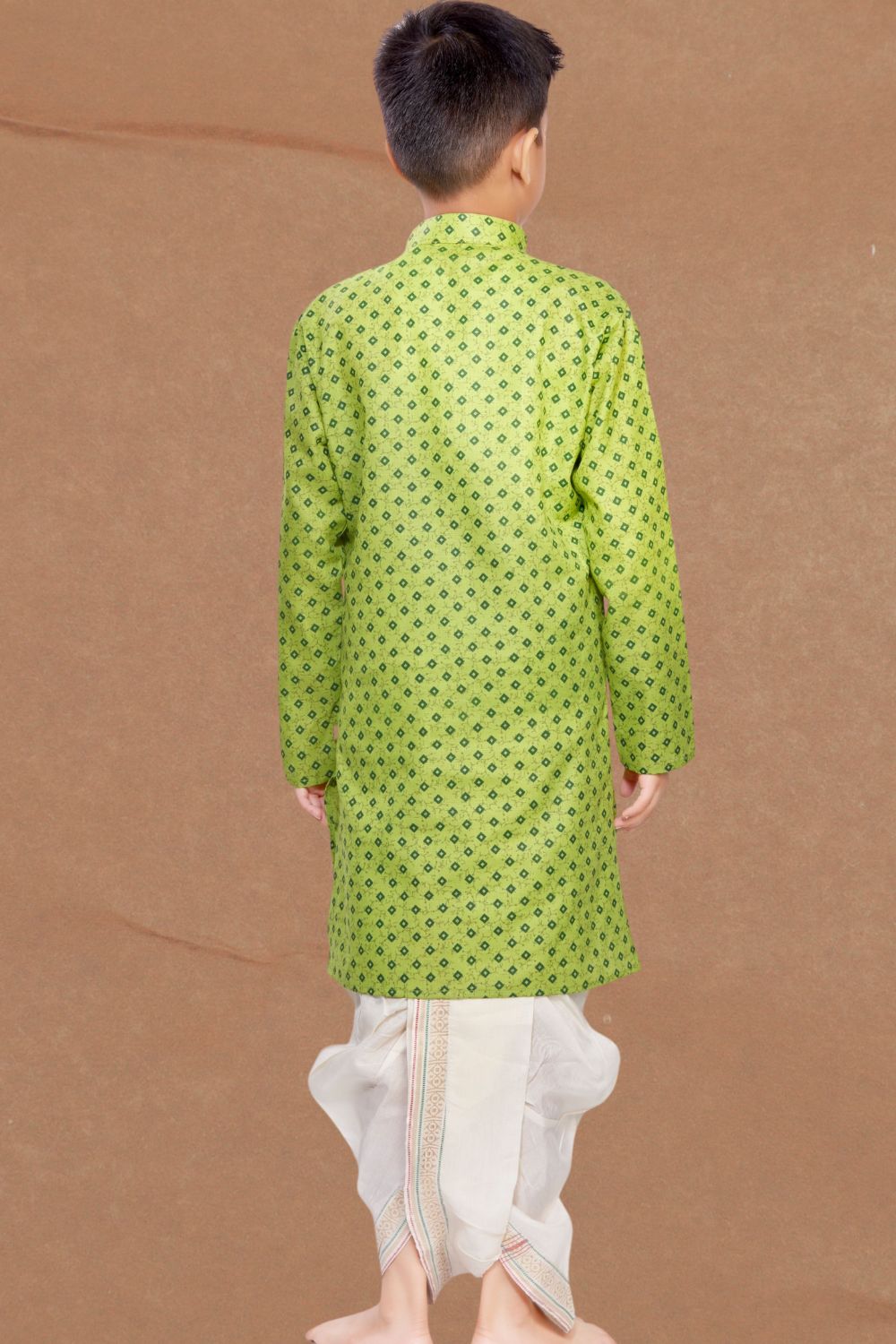 Tropical Green Printed Kurta Pitambari Dhoti Suit