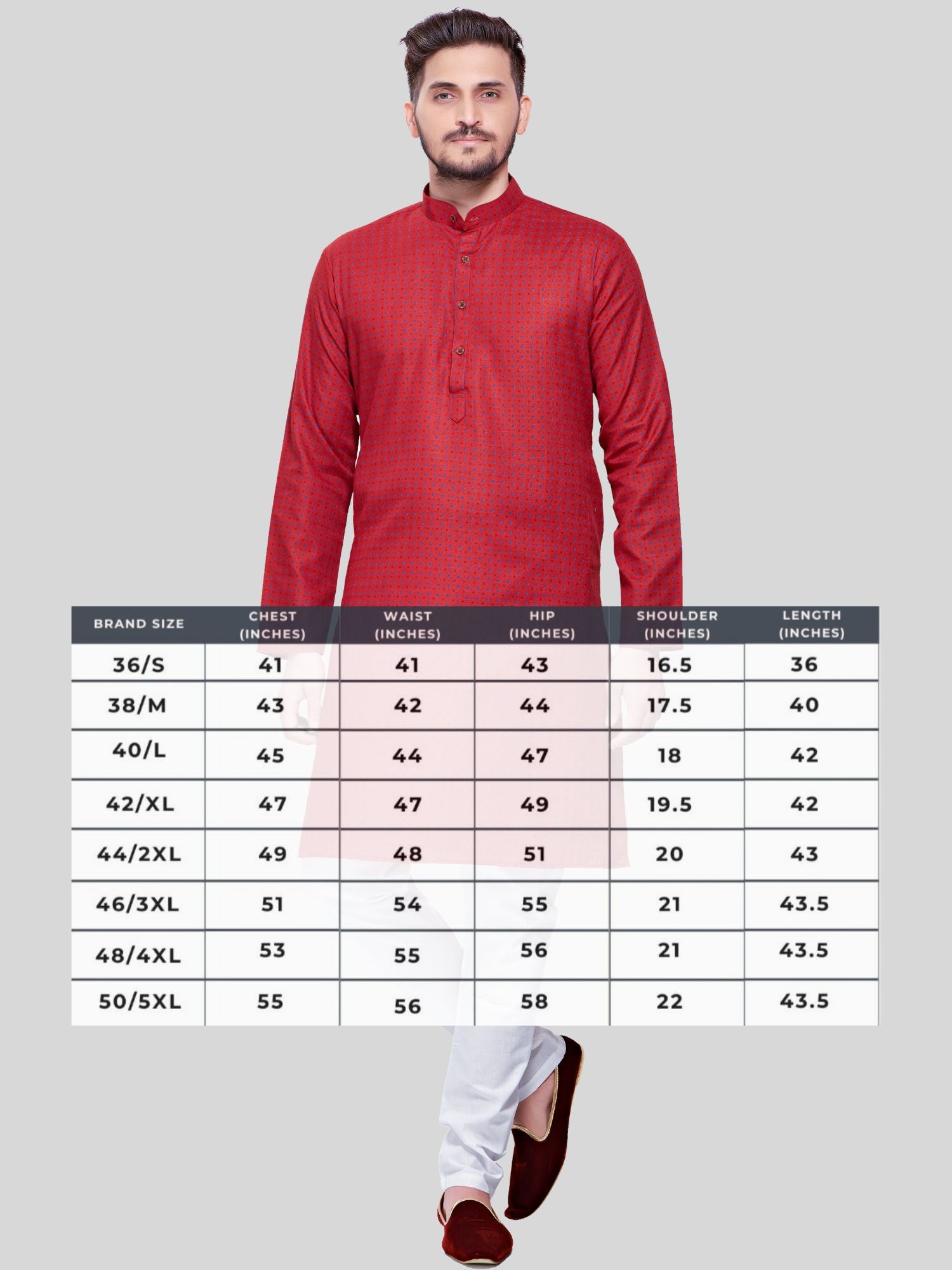 Barn Red Dot Printed Cotton Kurta and Matching Dhoti