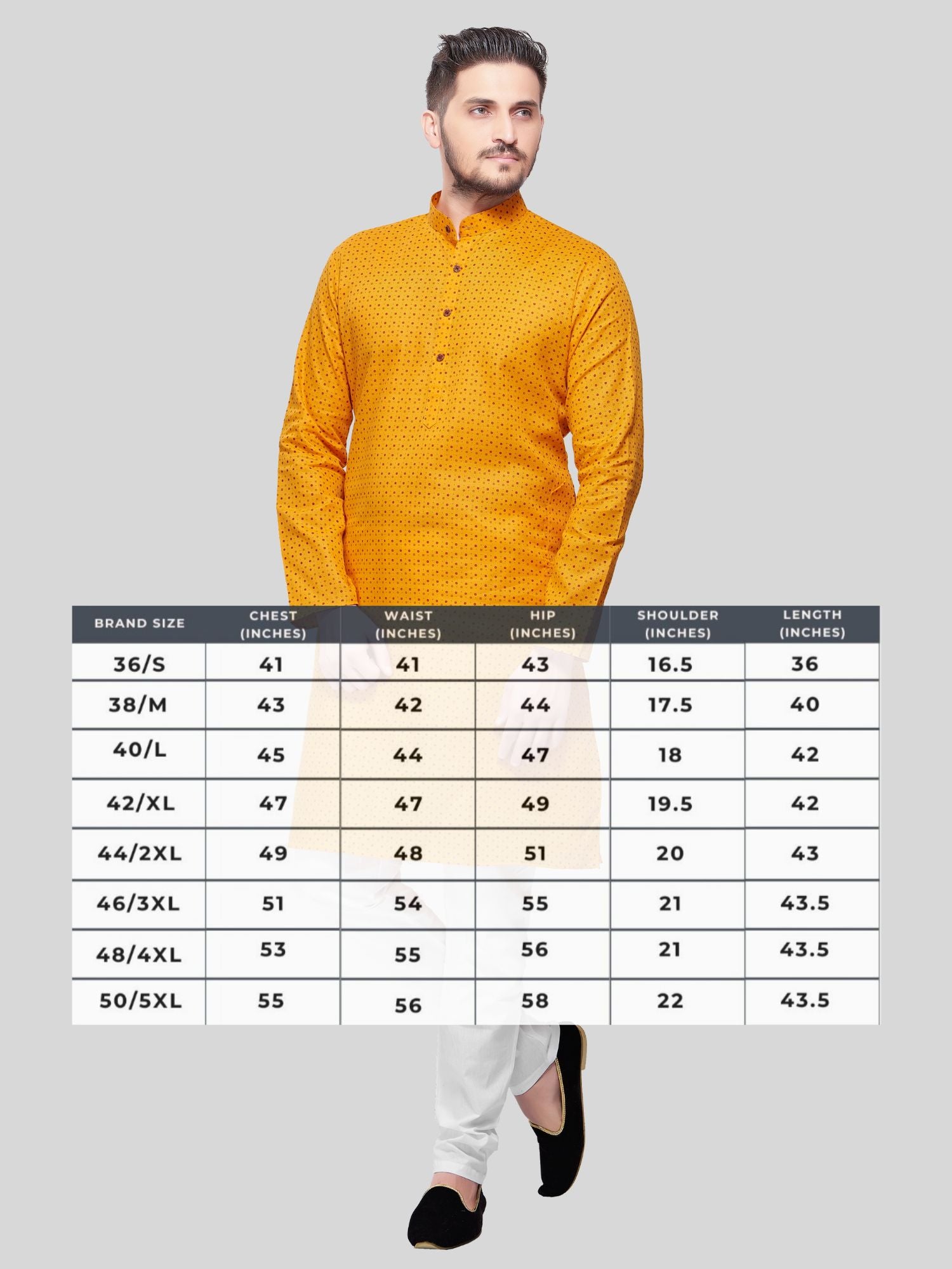 Sunshine Yellow Dot Printed Cotton Kurta and Matching Dhoti
