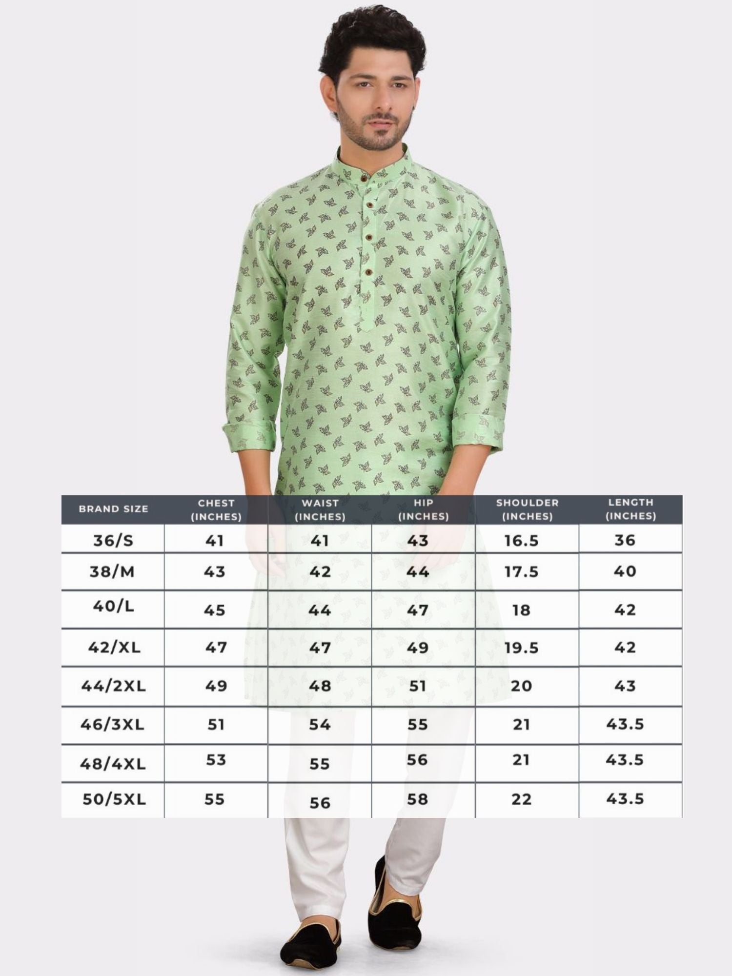 Tropical Green Silk Printed Kurta and Matching Dhoti