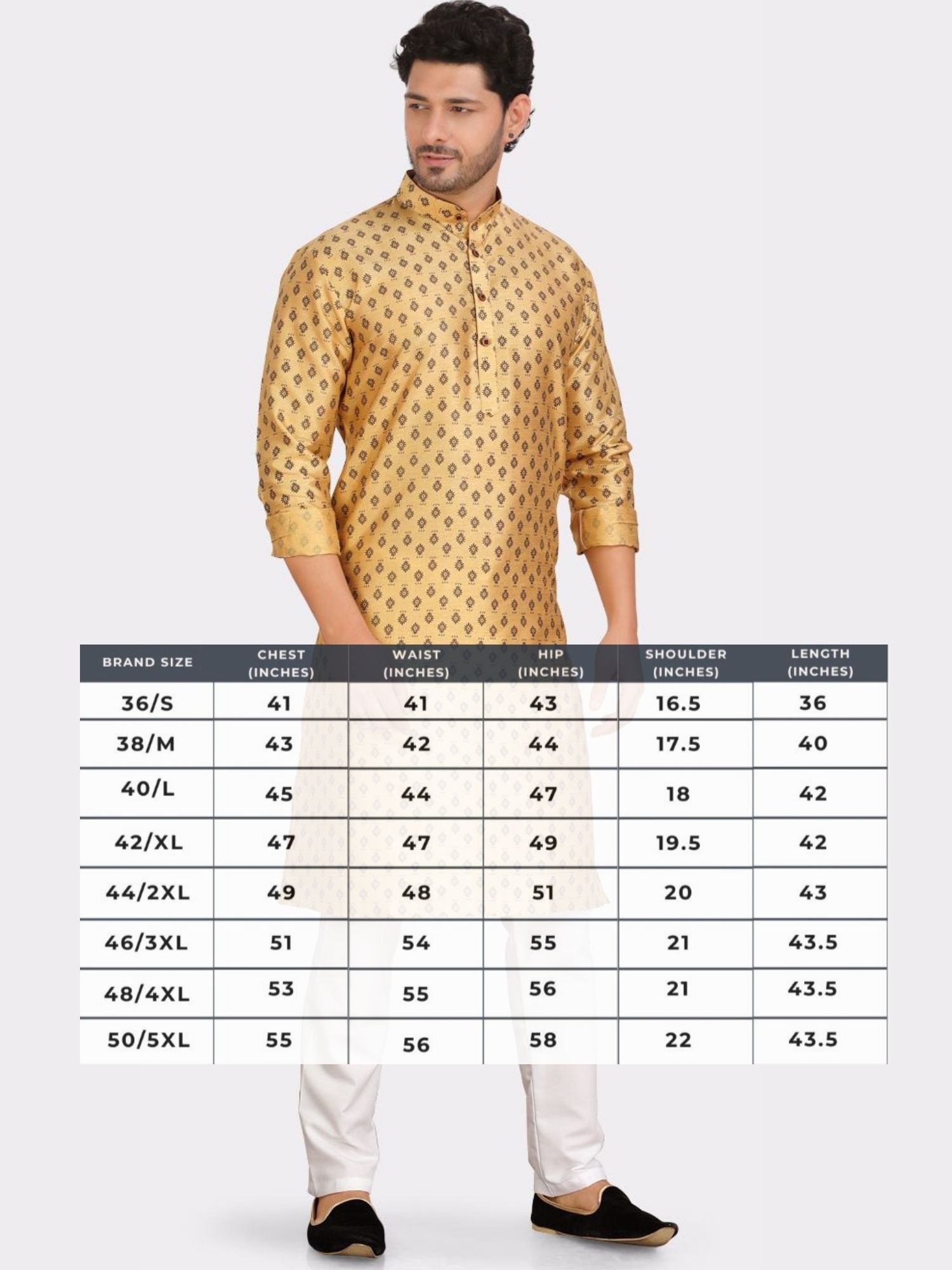 Butter Cream Silk Printed Kurta and Matching Dhoti