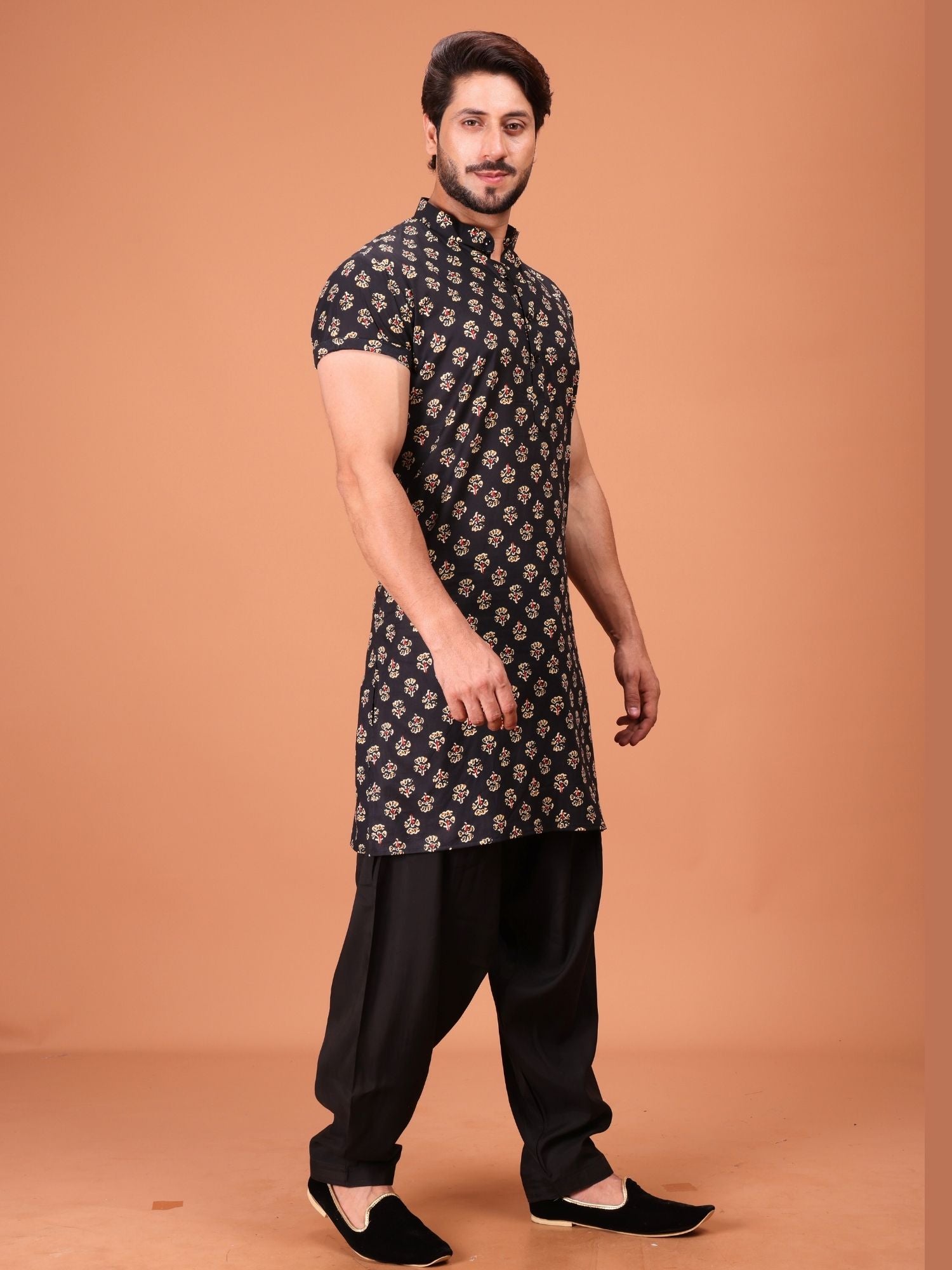 Shiwam Ethnix Printed Half Sleeves Cotton Kurta Salwar