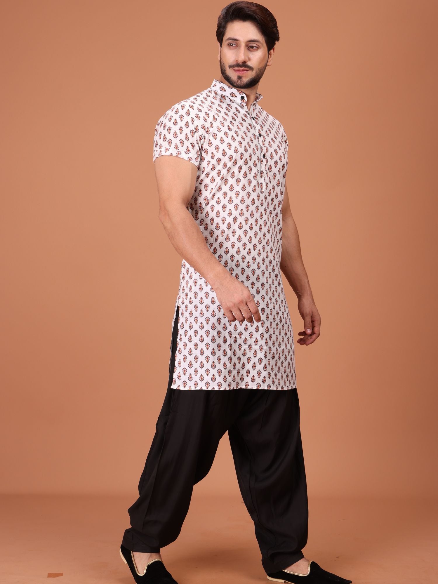 Shiwam Ethnix Printed Half Sleeves Cotton Kurta Salwar