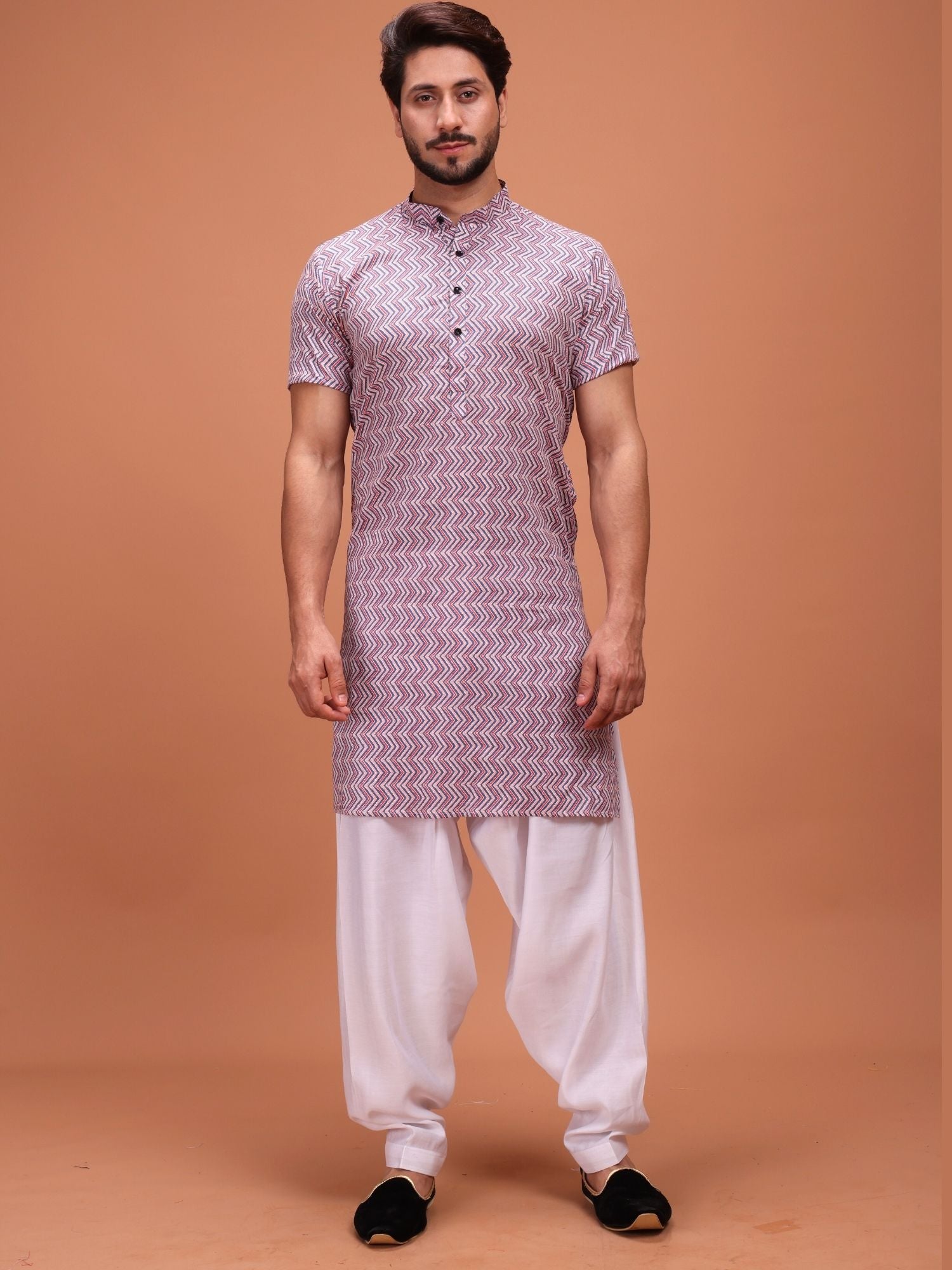 Shiwam Ethnix Printed Half Sleeves Cotton Kurta Salwar