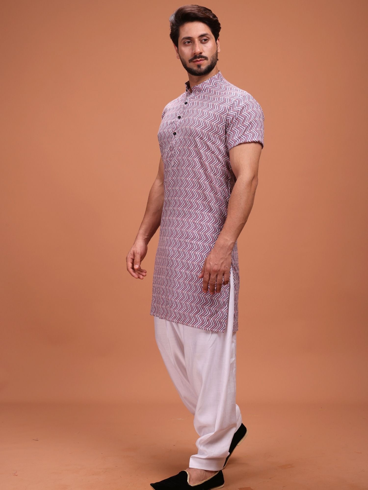 Shiwam Ethnix Printed Half Sleeves Cotton Kurta Salwar