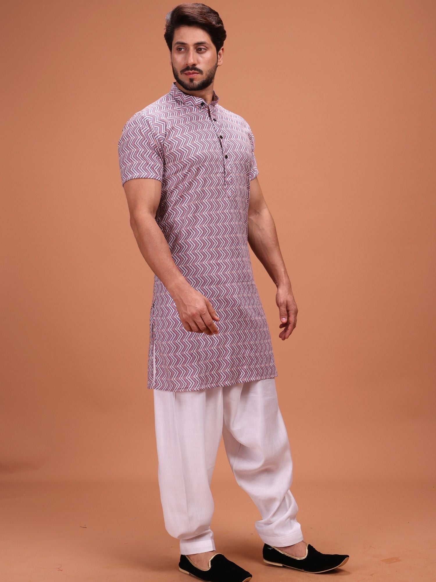 Shiwam Ethnix Printed Half Sleeves Cotton Kurta Salwar