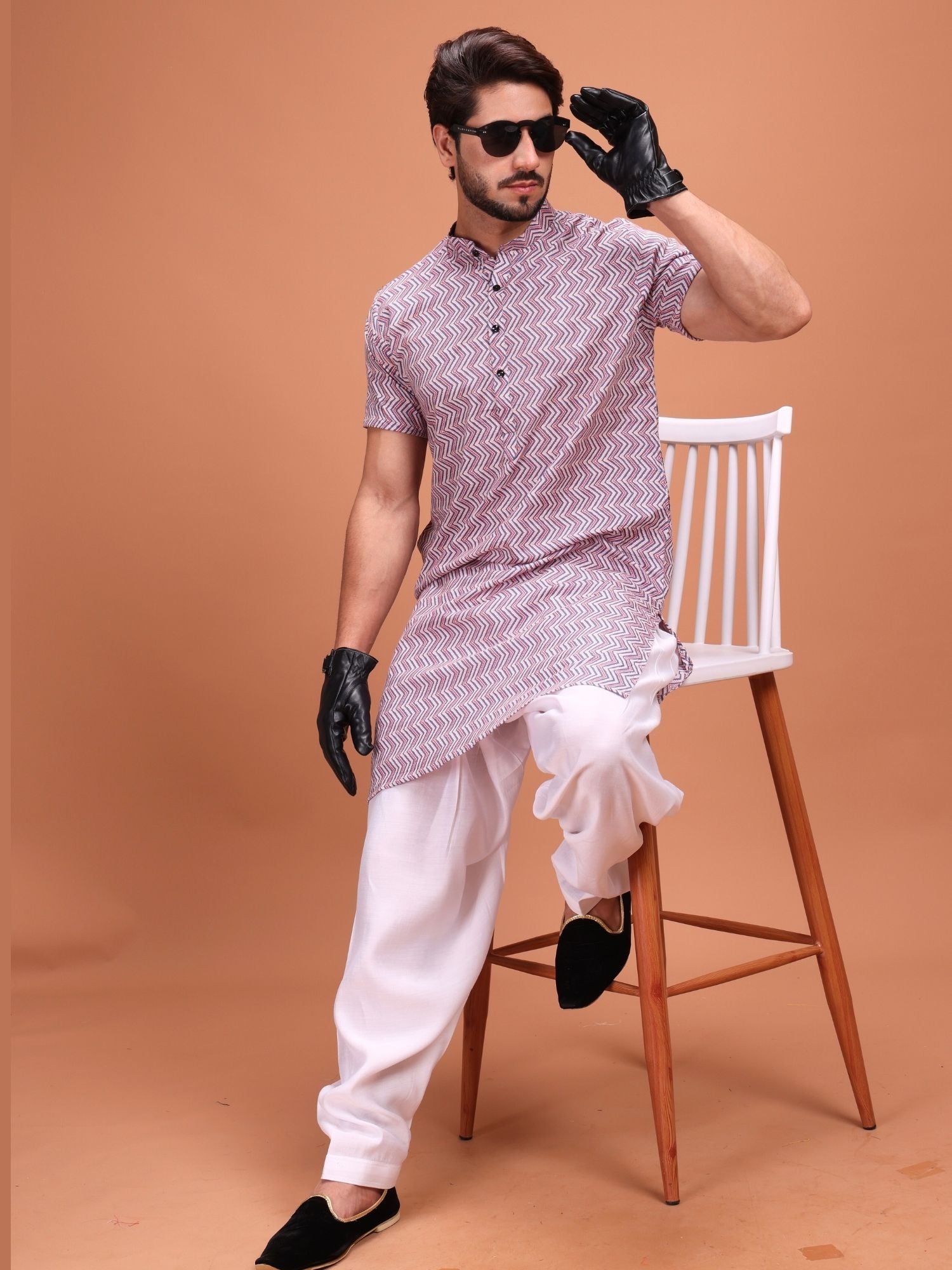 Shiwam Ethnix Printed Half Sleeves Cotton Kurta Salwar