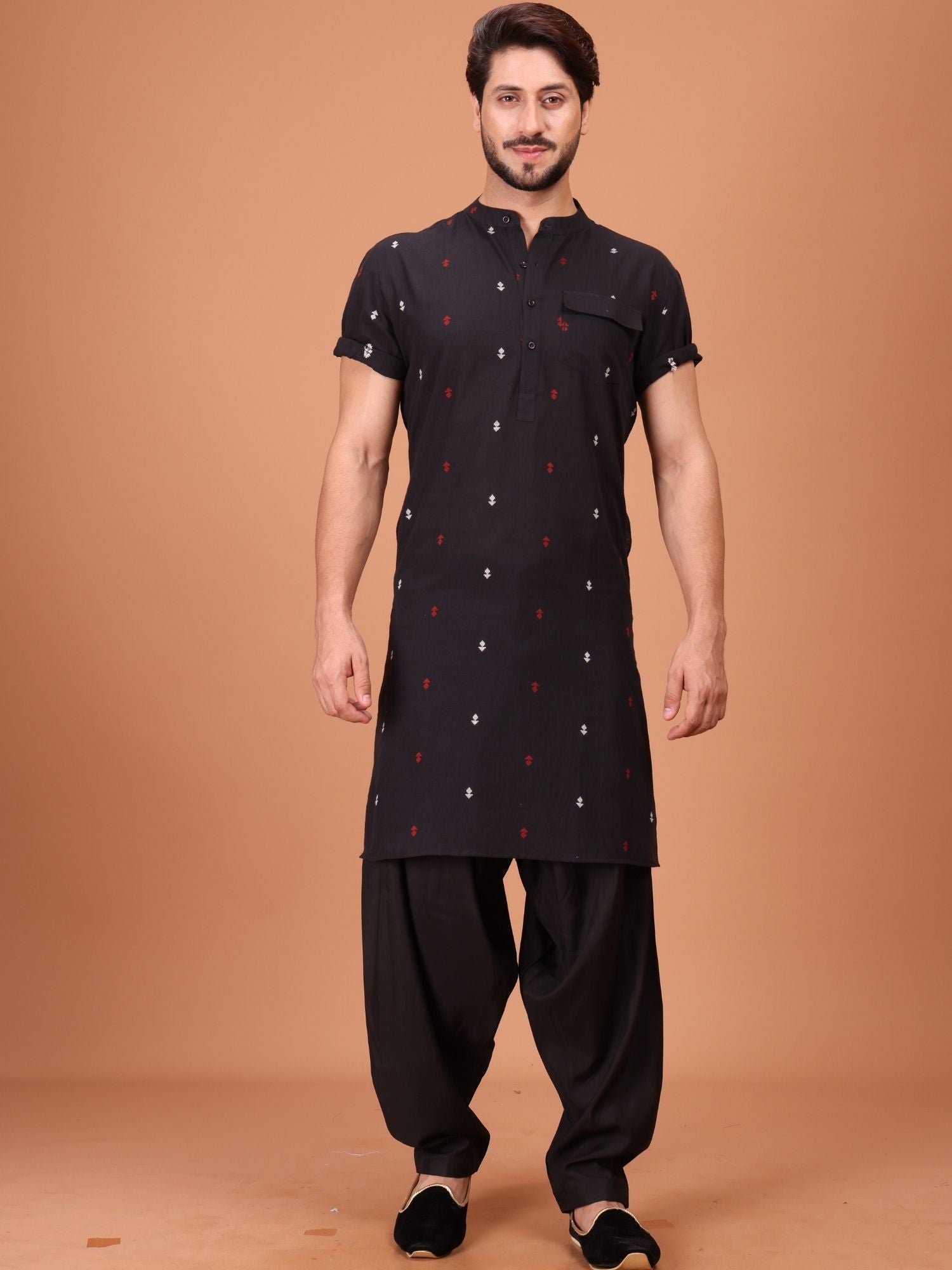 Shiwam Ethnix Printed Half Sleeves Cotton Kurta Salwar