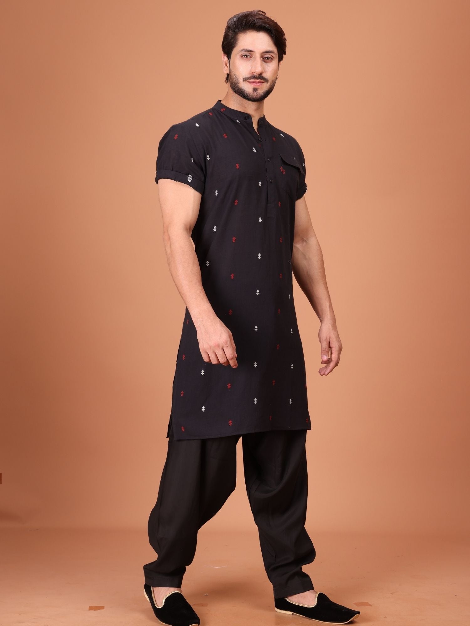 Shiwam Ethnix Printed Half Sleeves Cotton Kurta Salwar