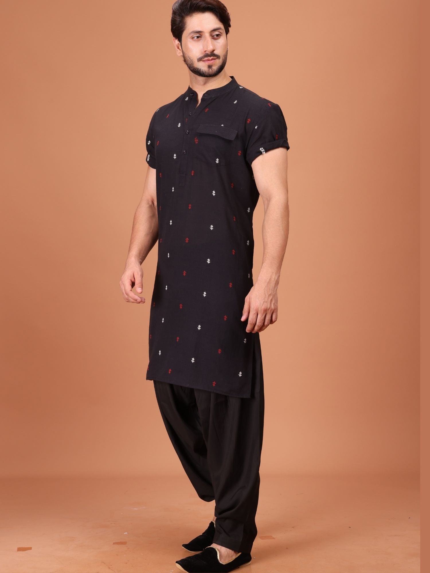 Shiwam Ethnix Printed Half Sleeves Cotton Kurta Salwar