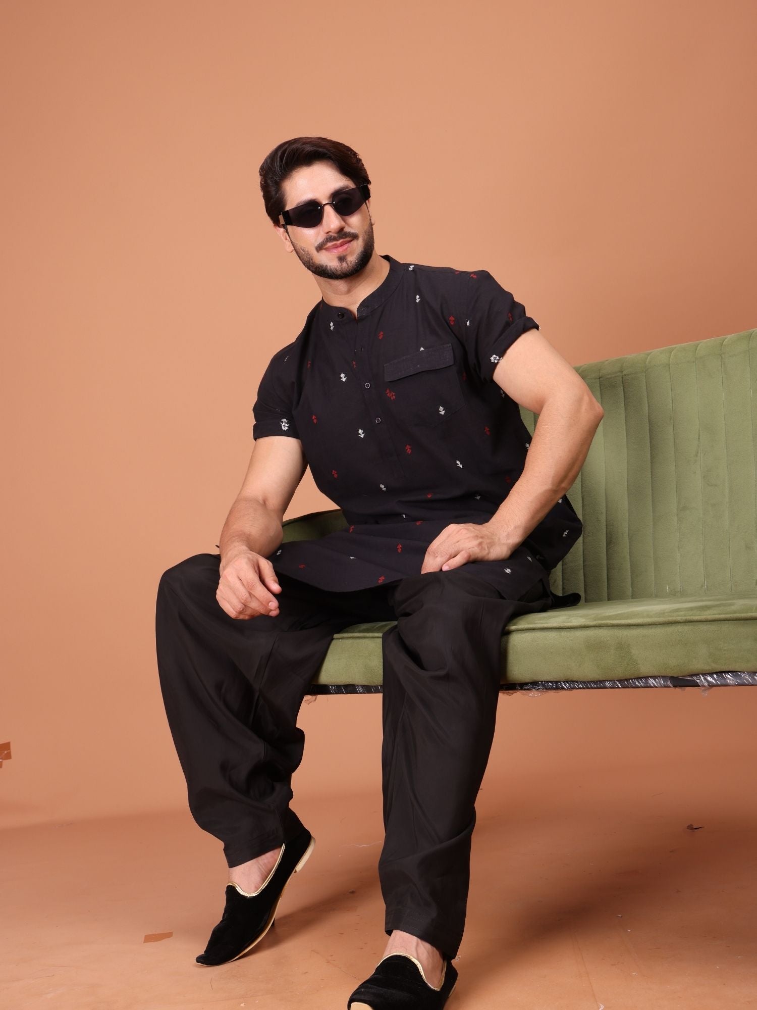 Shiwam Ethnix Printed Half Sleeves Cotton Kurta Salwar