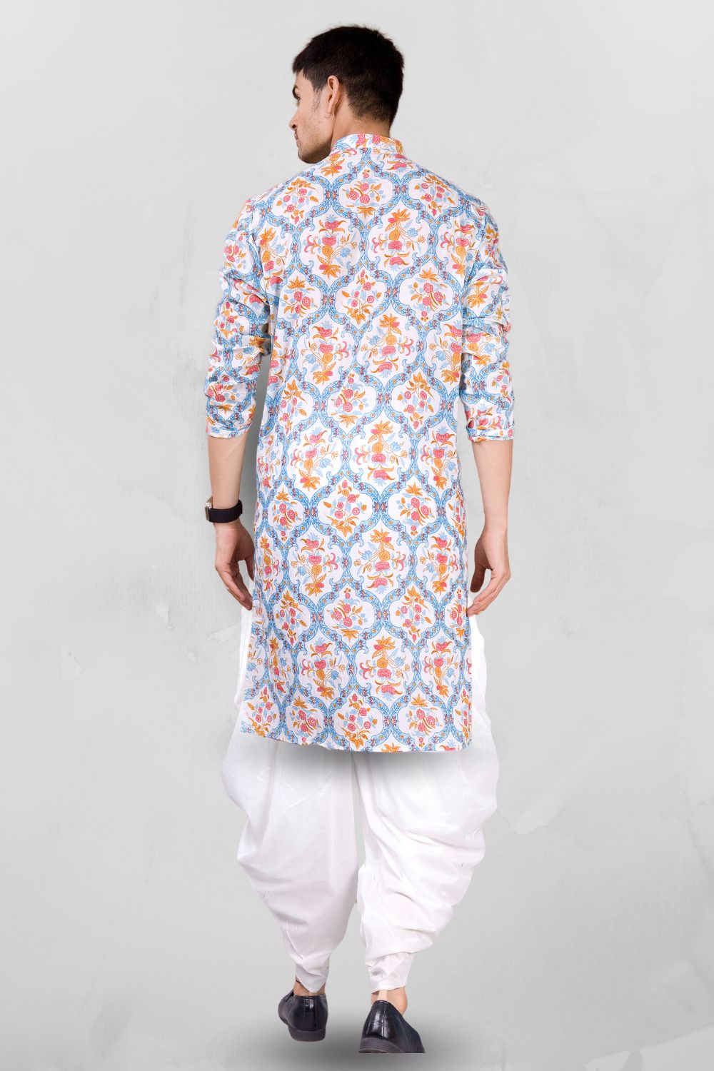 Iris Blue Paisley Design Cotton Kurta Set