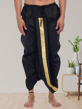 Jade Black Pitambari Ready To Wear Cotton-Silk Dhoti