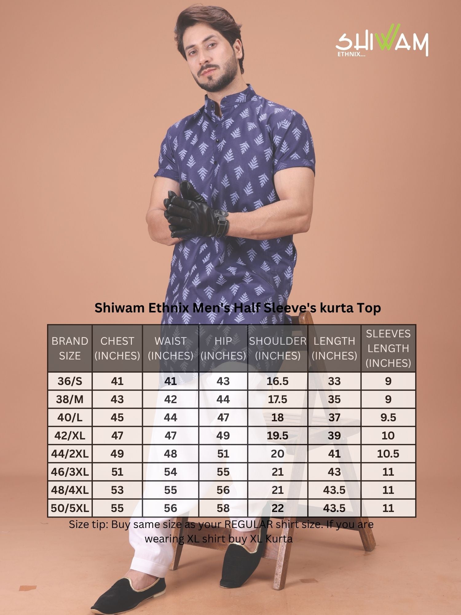 Azure Blue Cotton Printed Kurta
