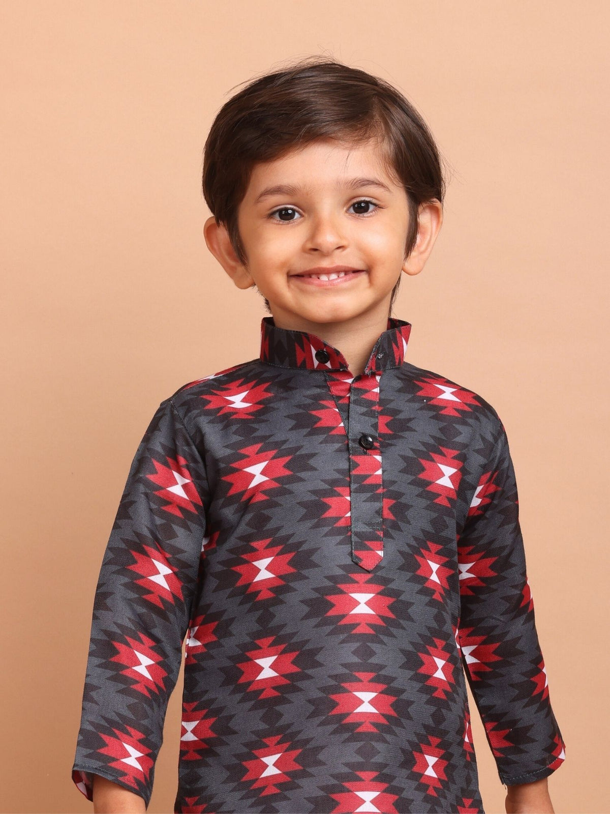 Jade Black Cotton Printed Kurta Top