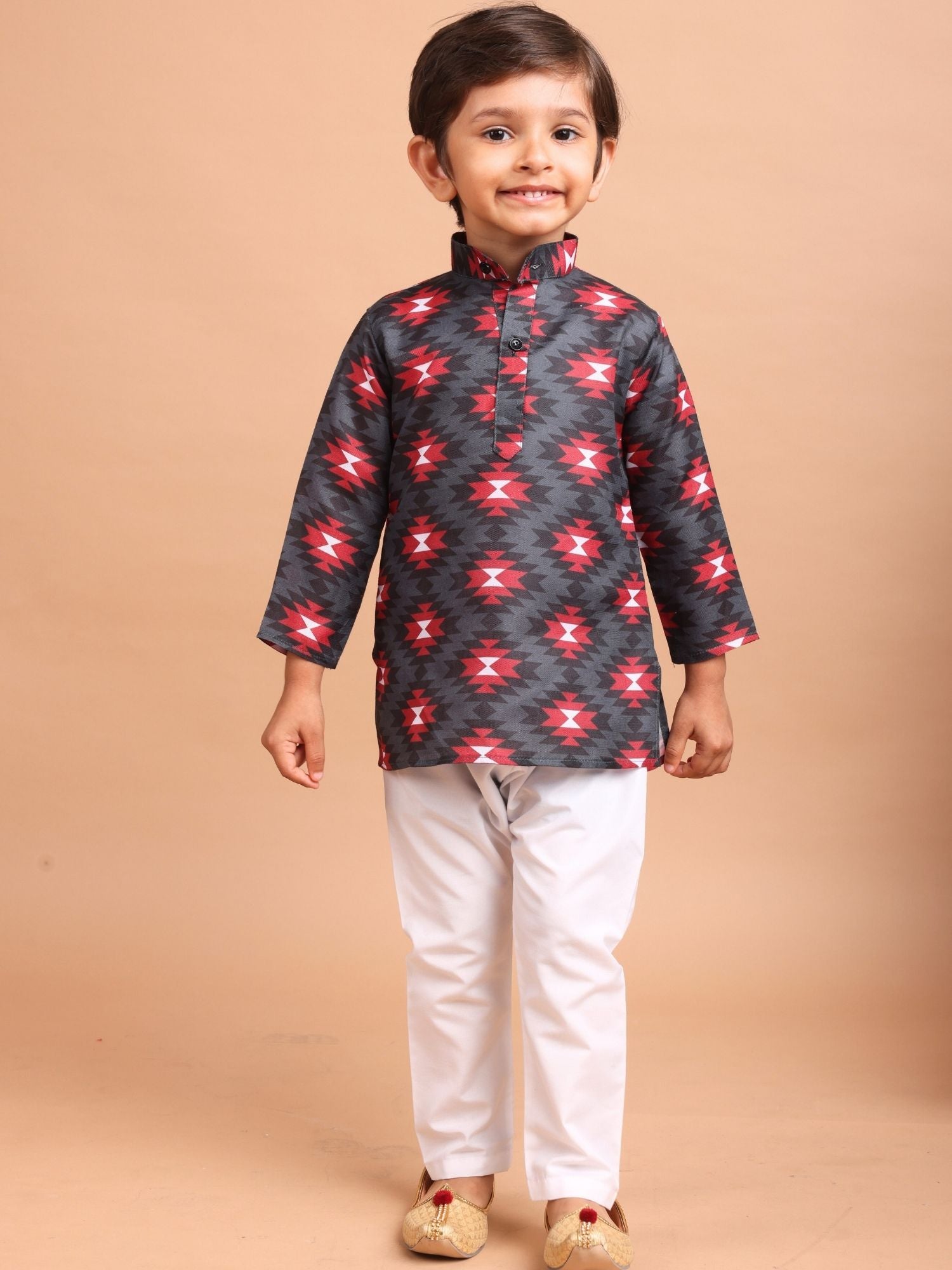 Jade Black Cotton Printed Kurta Top