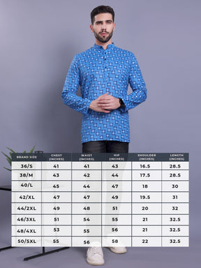 Short Cotton Printed Kurta Top MAHIR COLLECTION - BLUE