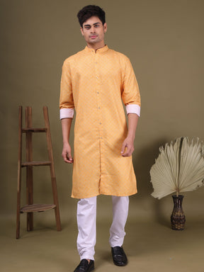 Shine Of Yellow Pastel Cotton Kurta