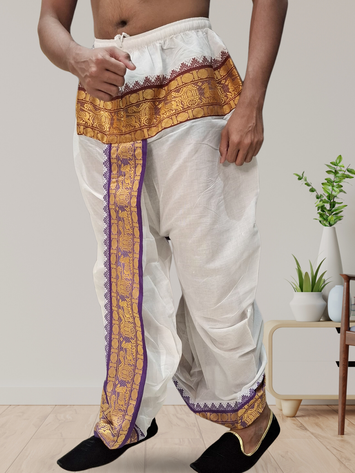 Kanchipuram Ready To Wear Cotton Dhoti