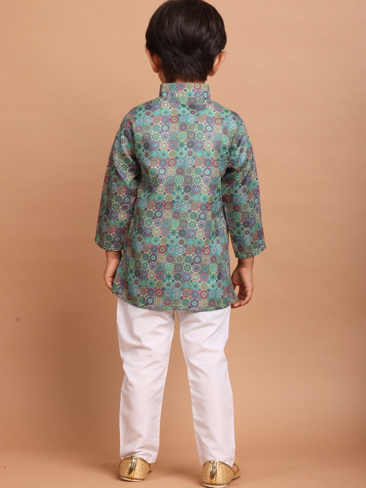 Tropical Green Cotton Printed Kurta Top