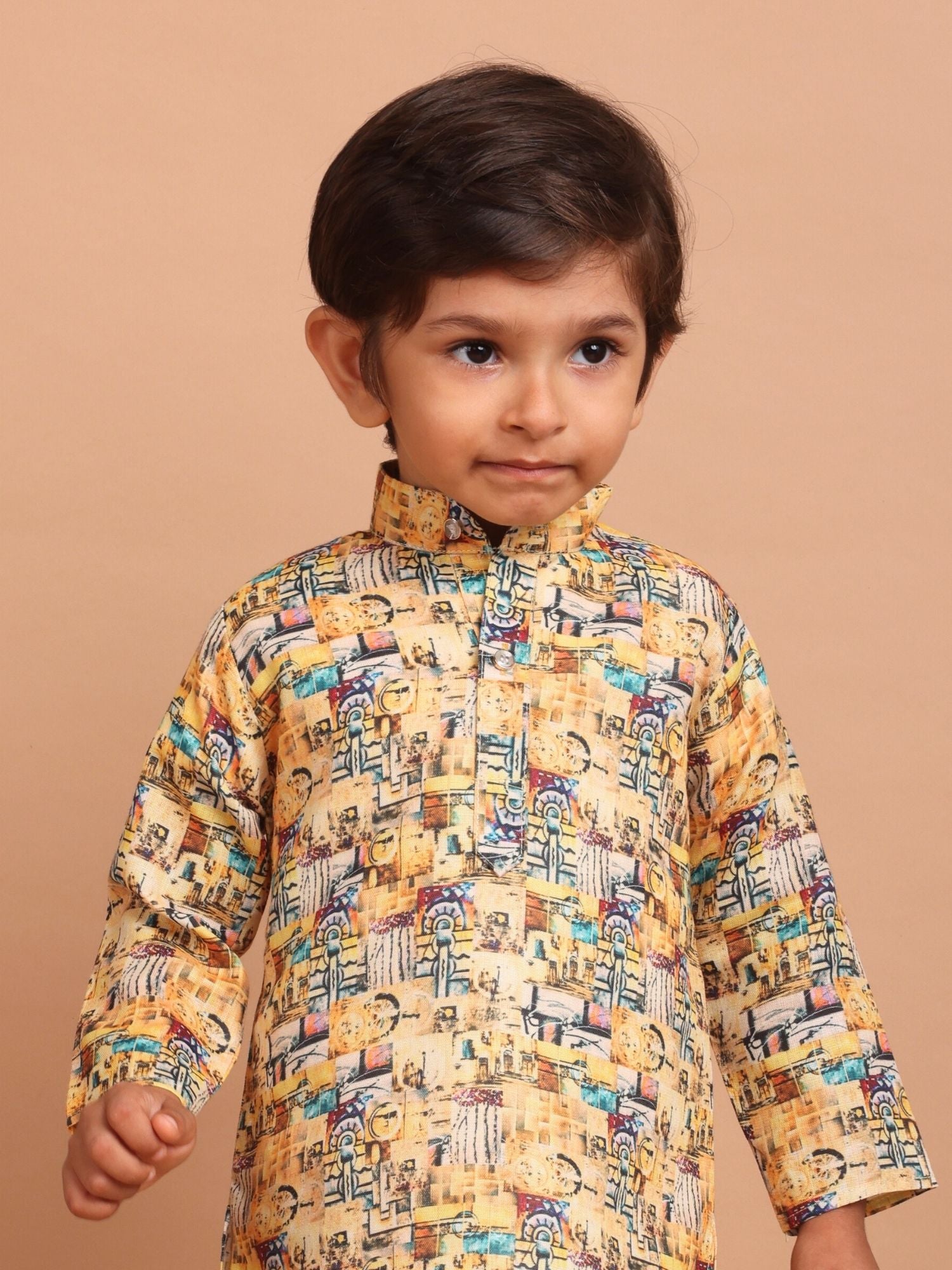 Shine Of Yellow Cotton Printed Kurta Top