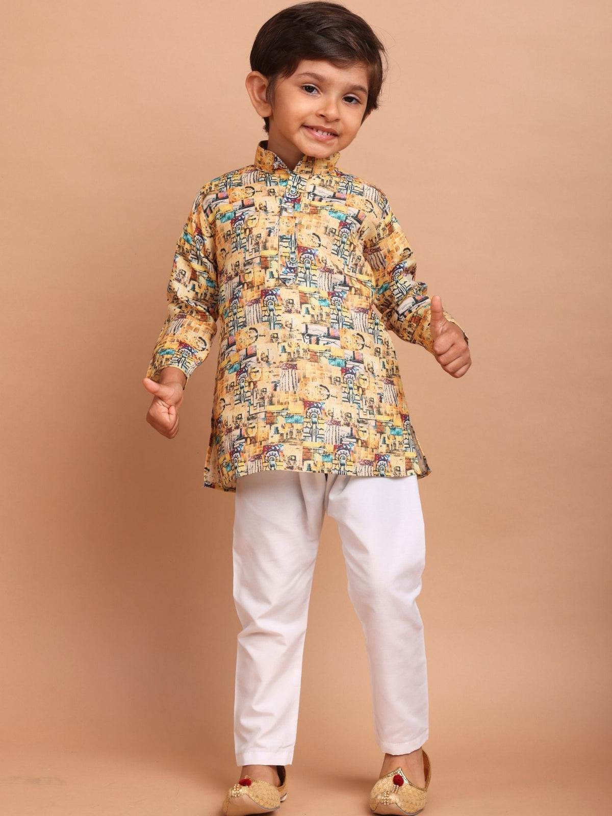 Shine Of Yellow Cotton Printed Kurta Top