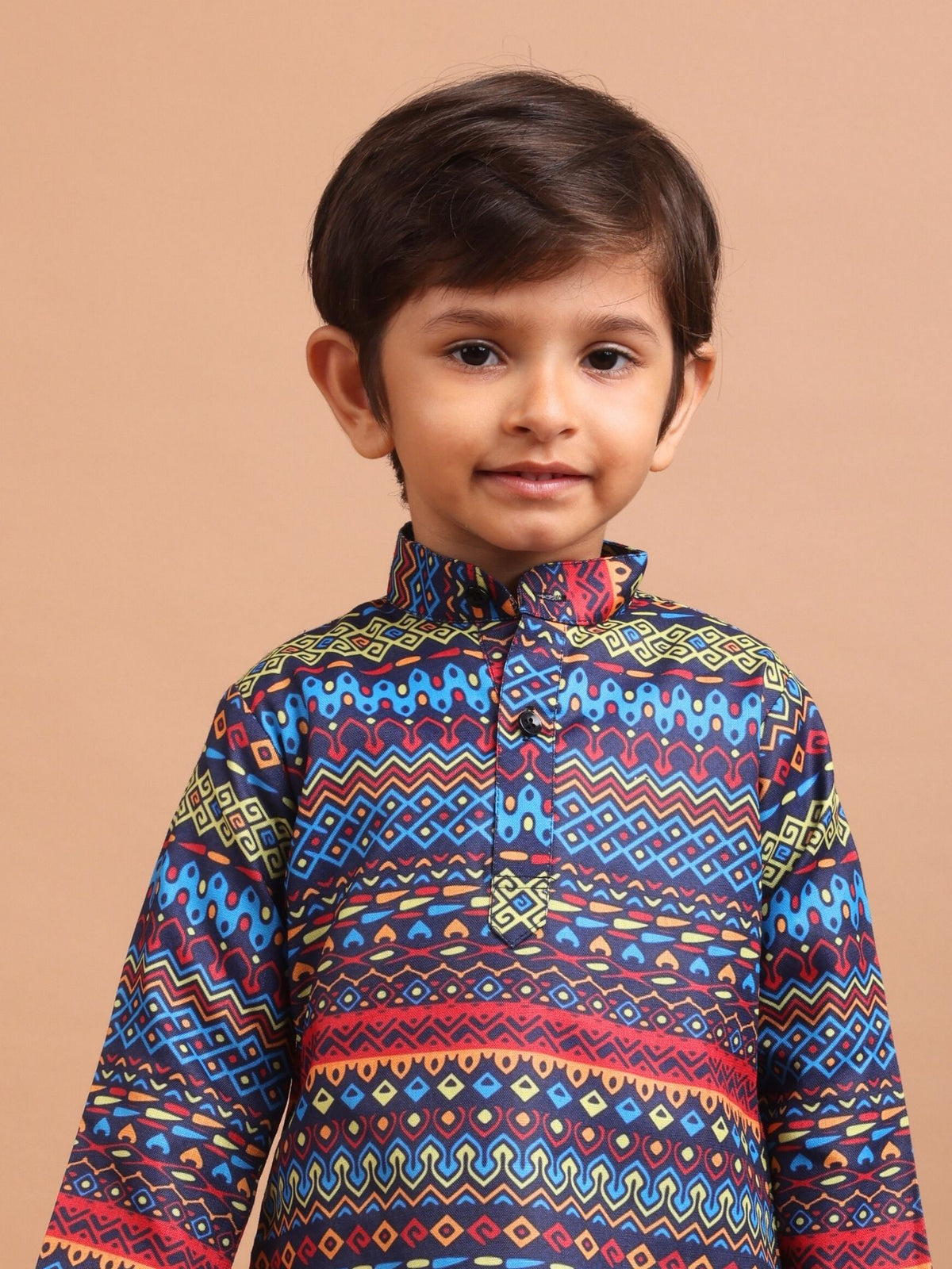 Azure Blue Cotton Printed Kurta Top