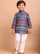 Azure Blue Cotton Printed Kurta Top