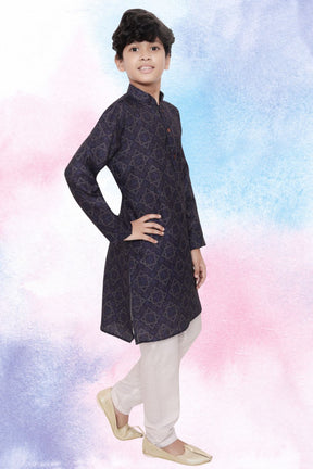 Iris Blue Indi Print Cotton Kurta