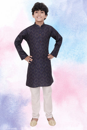 Iris Blue Indi Print Cotton Kurta