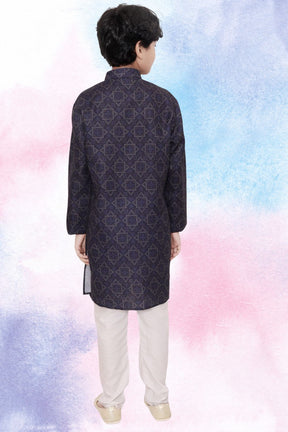 Iris Blue Indi Print Cotton Kurta