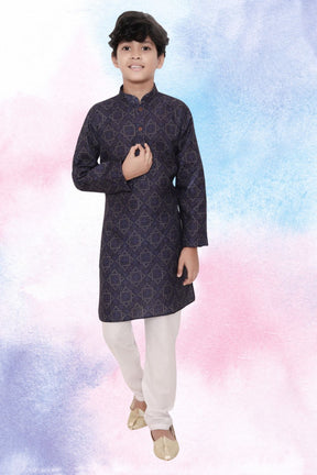 Iris Blue Indi Print Cotton Kurta