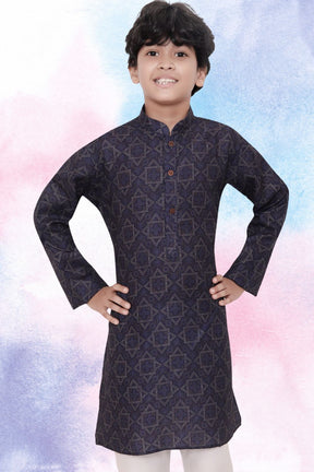 Iris Blue Indi Print Cotton Kurta