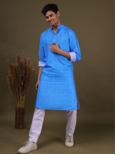 Azure Blue Pastel Cotton Kurta