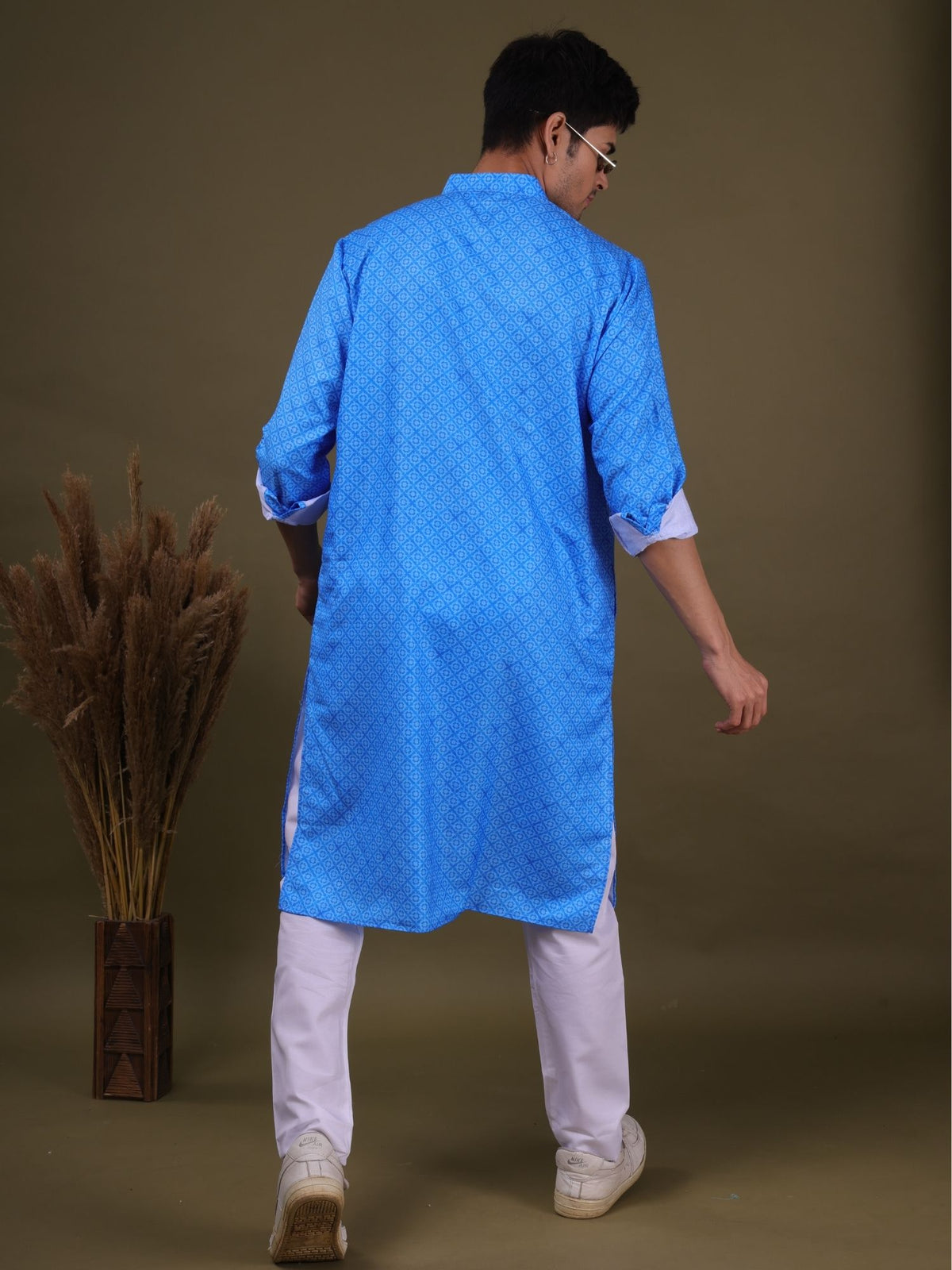 Azure Blue Pastel Cotton Kurta