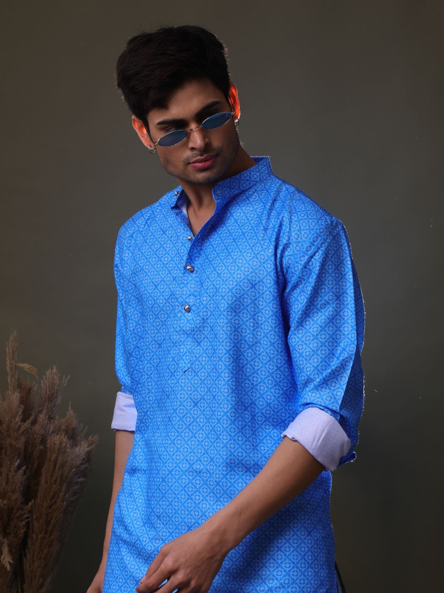 Azure Blue Pastel Cotton Kurta