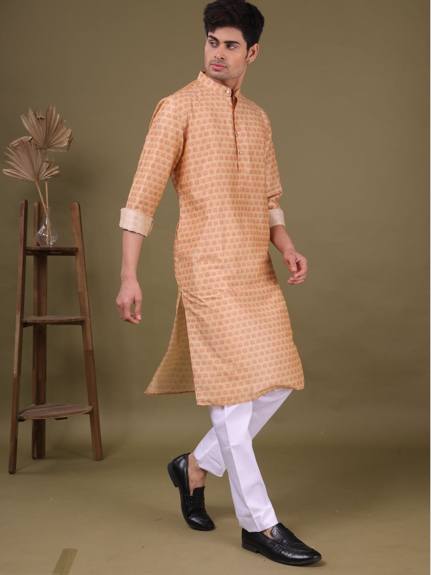 Butter Cream Pastel Cotton  Kurta