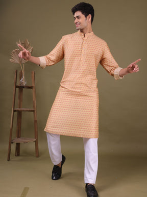 Butter Cream Pastel Cotton  Kurta