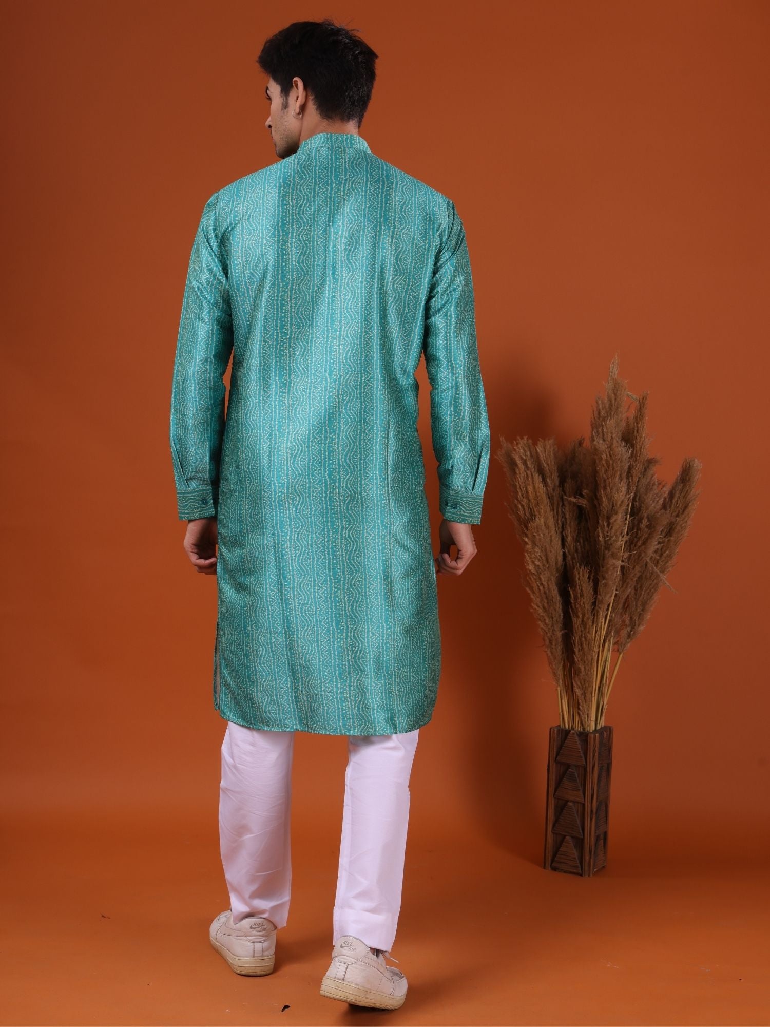 Tropical Green Pastel Cotton Kurta