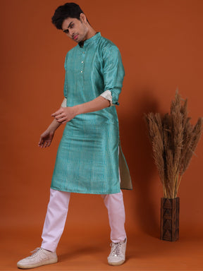 Tropical Green Pastel Cotton Kurta