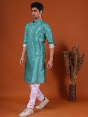 Tropical Green Pastel Cotton Kurta