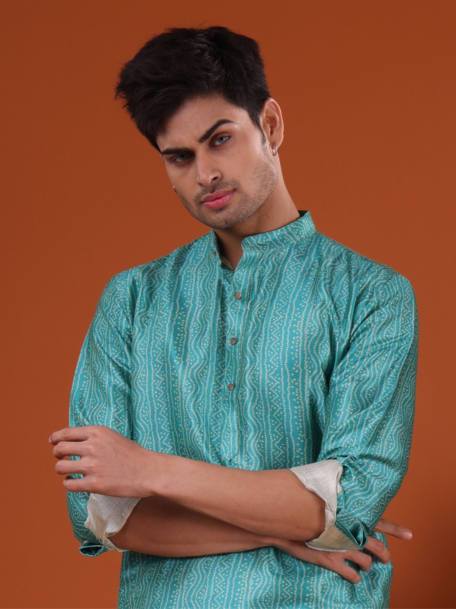 Tropical Green Pastel Cotton Kurta