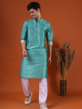 Tropical Green Pastel Cotton Kurta